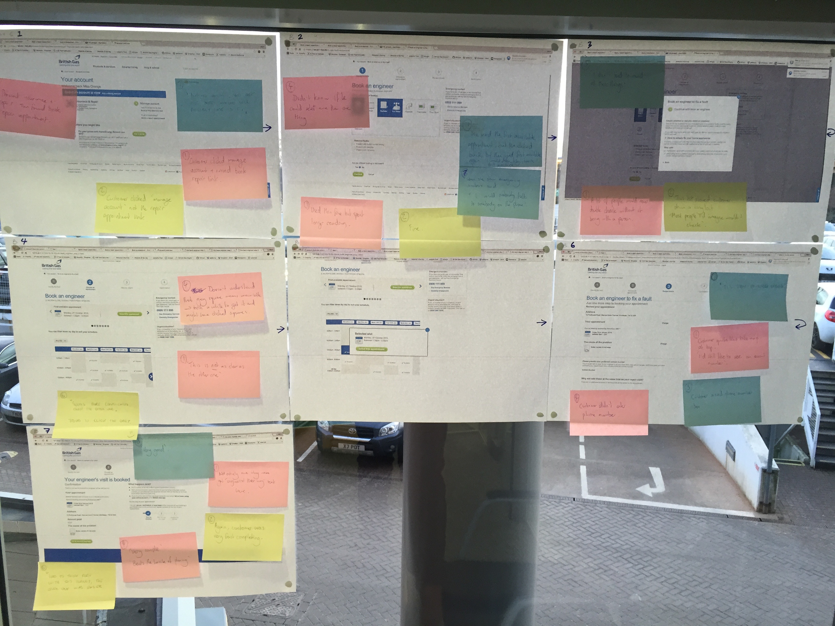 British Gas comparative user testing notes